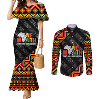 Black History Month Couples Matching Mermaid Dress and Long Sleeve Button Shirt One Month Can't Hold Our History