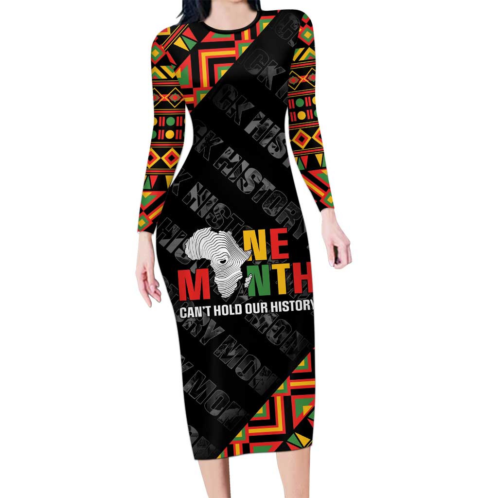 Black History Month Family Matching Long Sleeve Bodycon Dress and Hawaiian Shirt One Month Can't Hold Our History