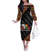 Black History Month Family Matching Off The Shoulder Long Sleeve Dress and Hawaiian Shirt One Month Can't Hold Our History