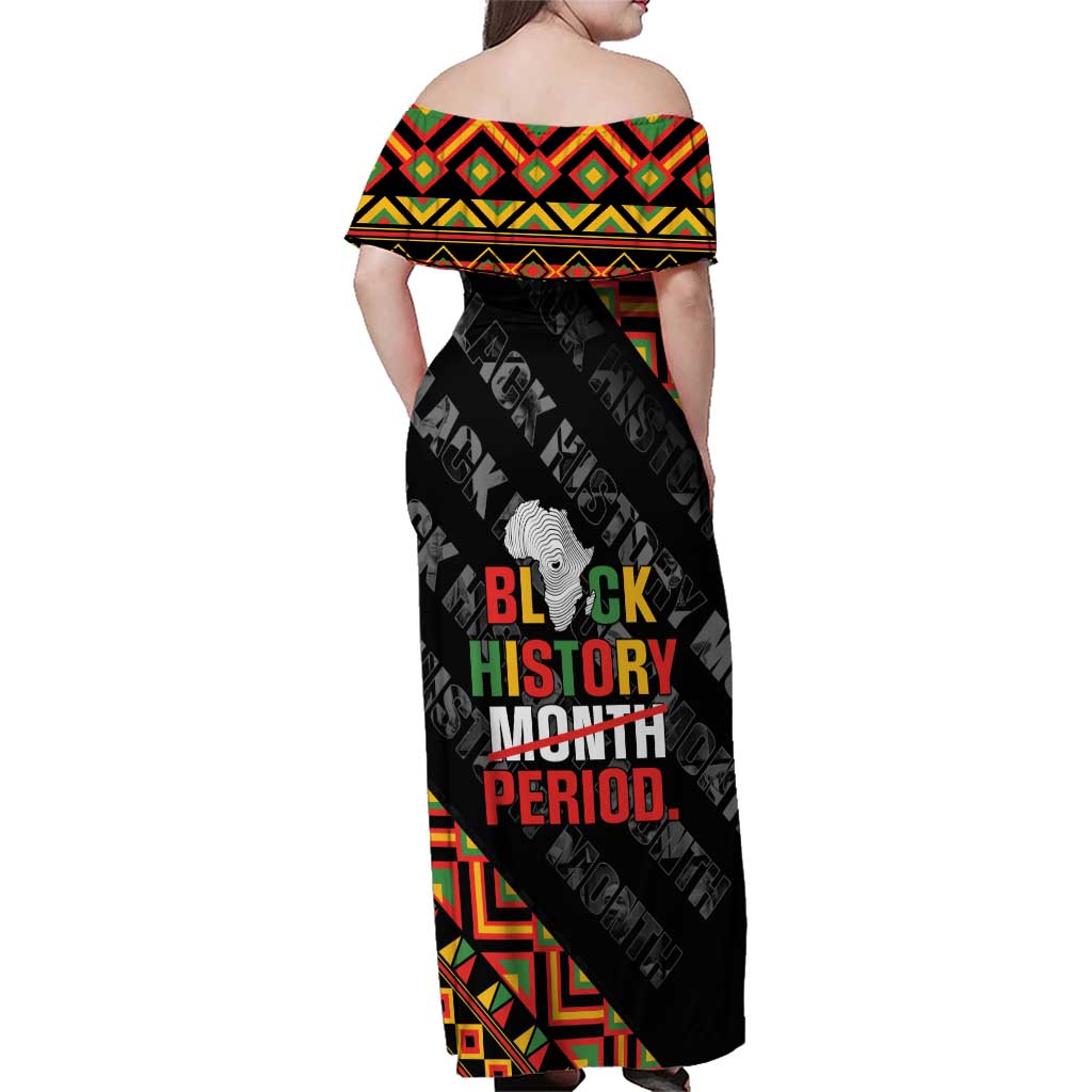 Black History Month Family Matching Off Shoulder Maxi Dress and Hawaiian Shirt One Month Can't Hold Our History