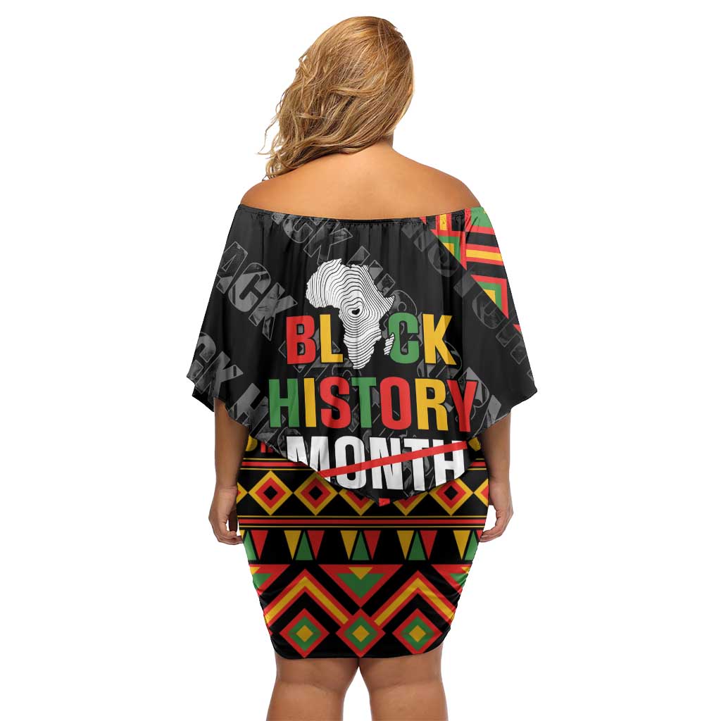 Black History Month Family Matching Off Shoulder Short Dress and Hawaiian Shirt One Month Can't Hold Our History