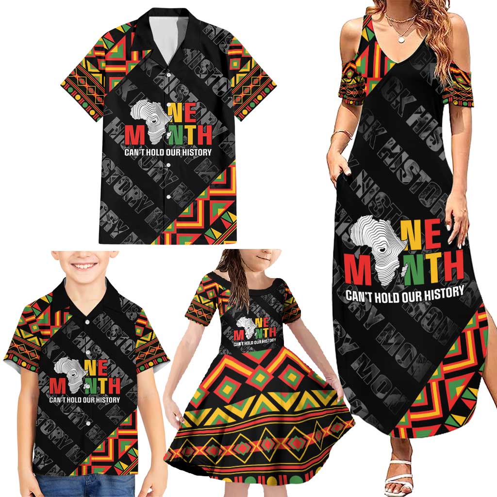 Black History Month Family Matching Summer Maxi Dress and Hawaiian Shirt One Month Can't Hold Our History
