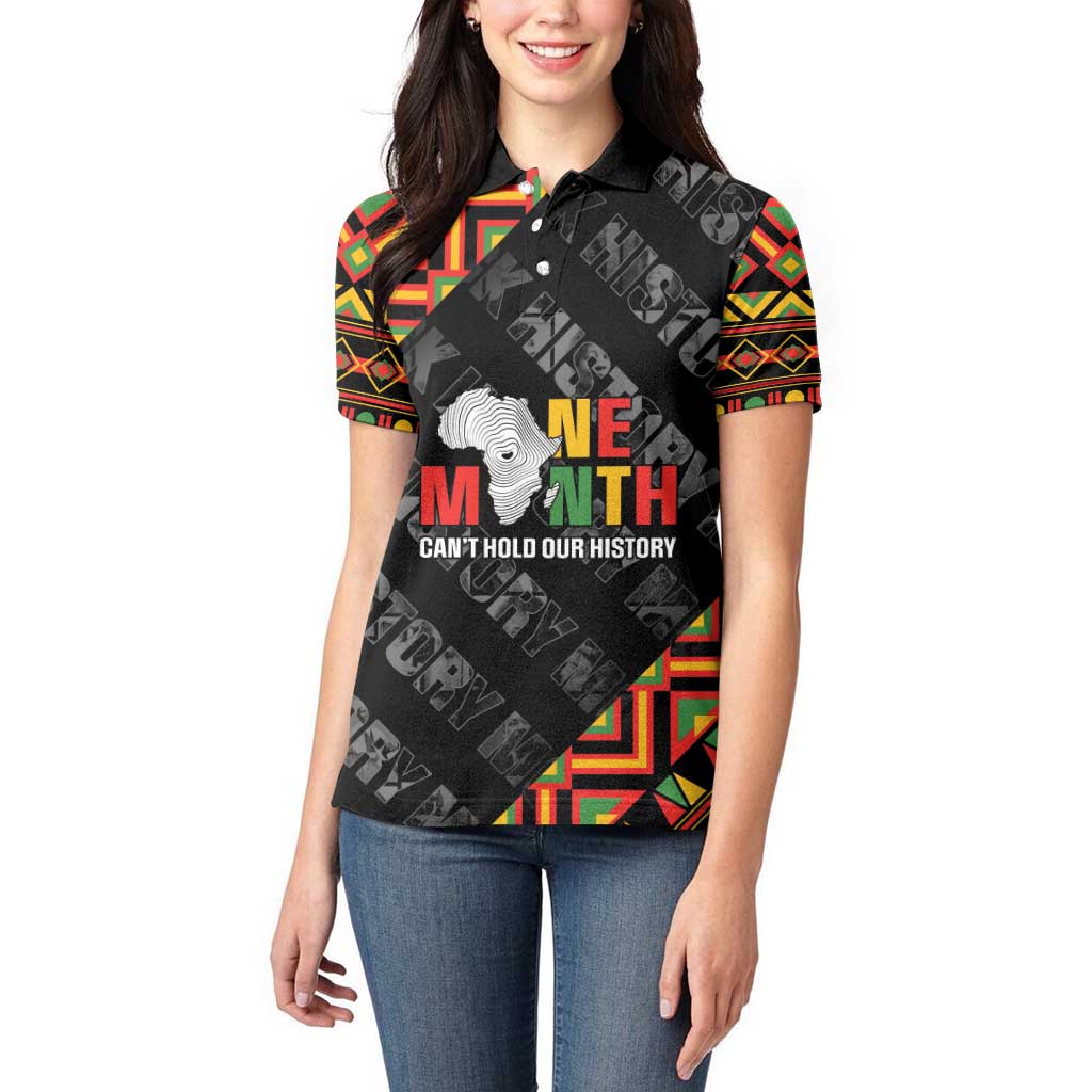 Black History Month Women Polo Shirt One Month Can't Hold Our History