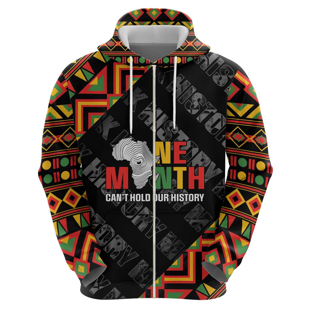 Black History Month Zip Hoodie One Month Can't Hold Our History LT05 - Wonder Print Shop
