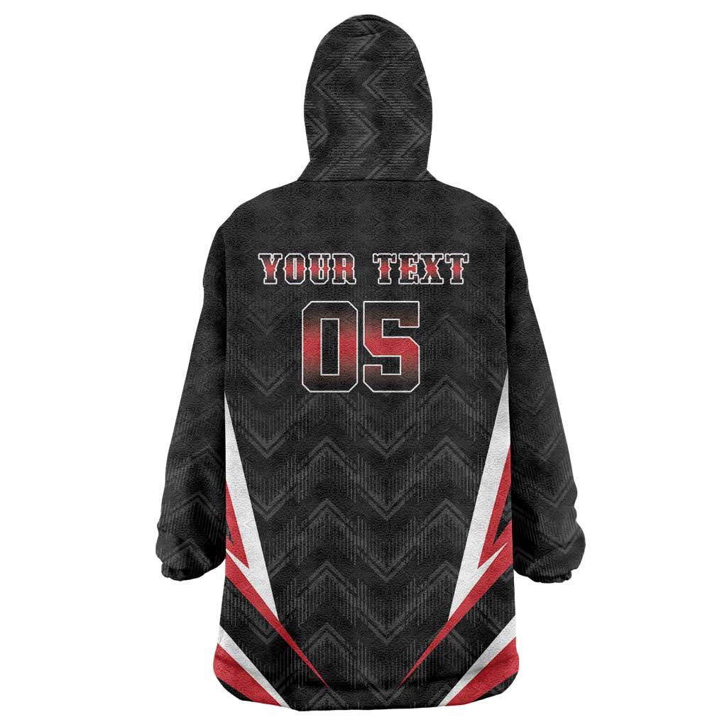 Custom Trinidad And Tobago Cricket Wearable Blanket Hoodie Go Red Force