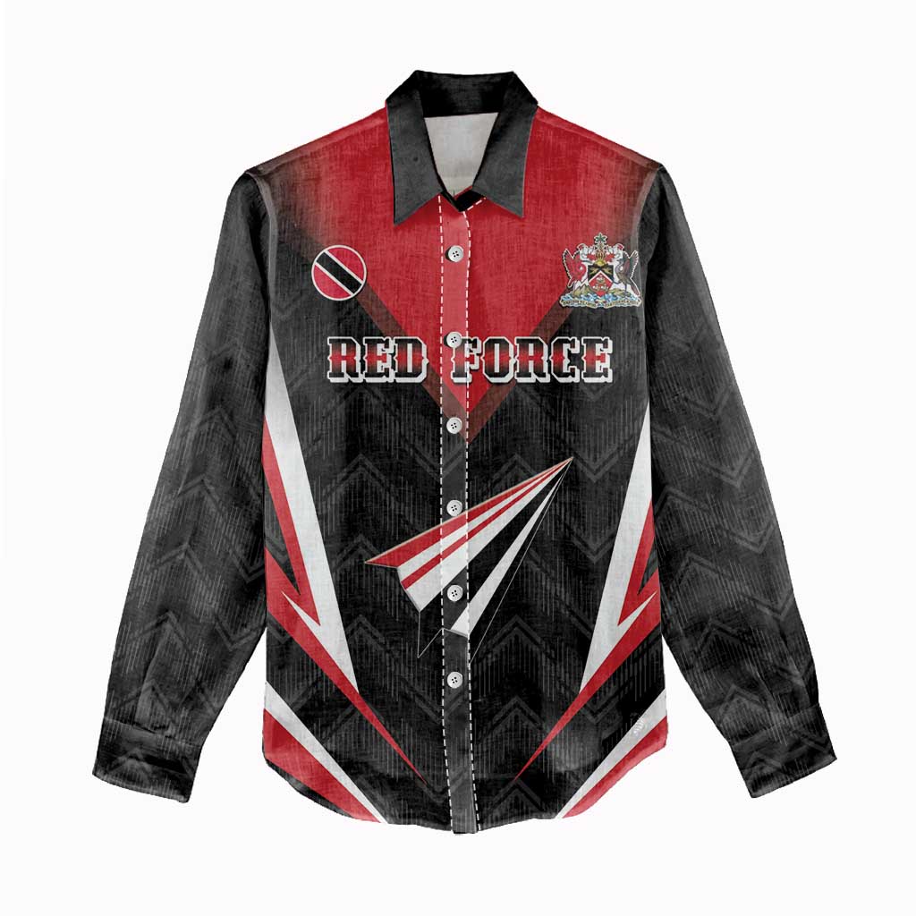 Custom Trinidad And Tobago Cricket Women Casual Shirt Go Red Force