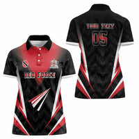 Custom Trinidad And Tobago Cricket Women Polo Shirt Go Red Force
