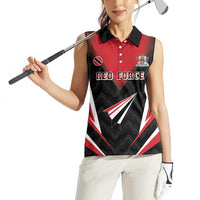 Custom Trinidad And Tobago Cricket Women Sleeveless Polo Shirt Go Red Force