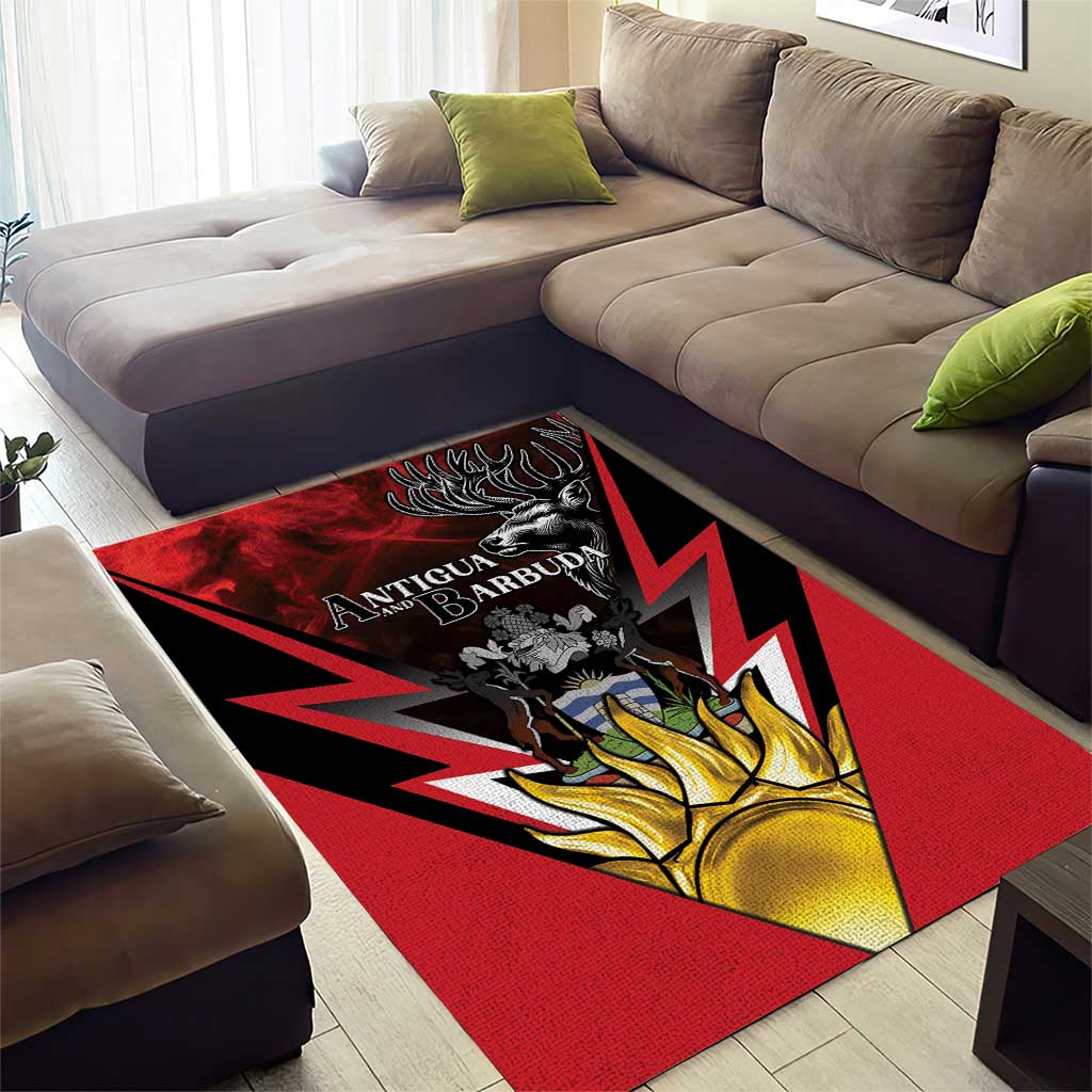Antigua and Barbuda Area Rug Coat Of Arms With Fallow Deer