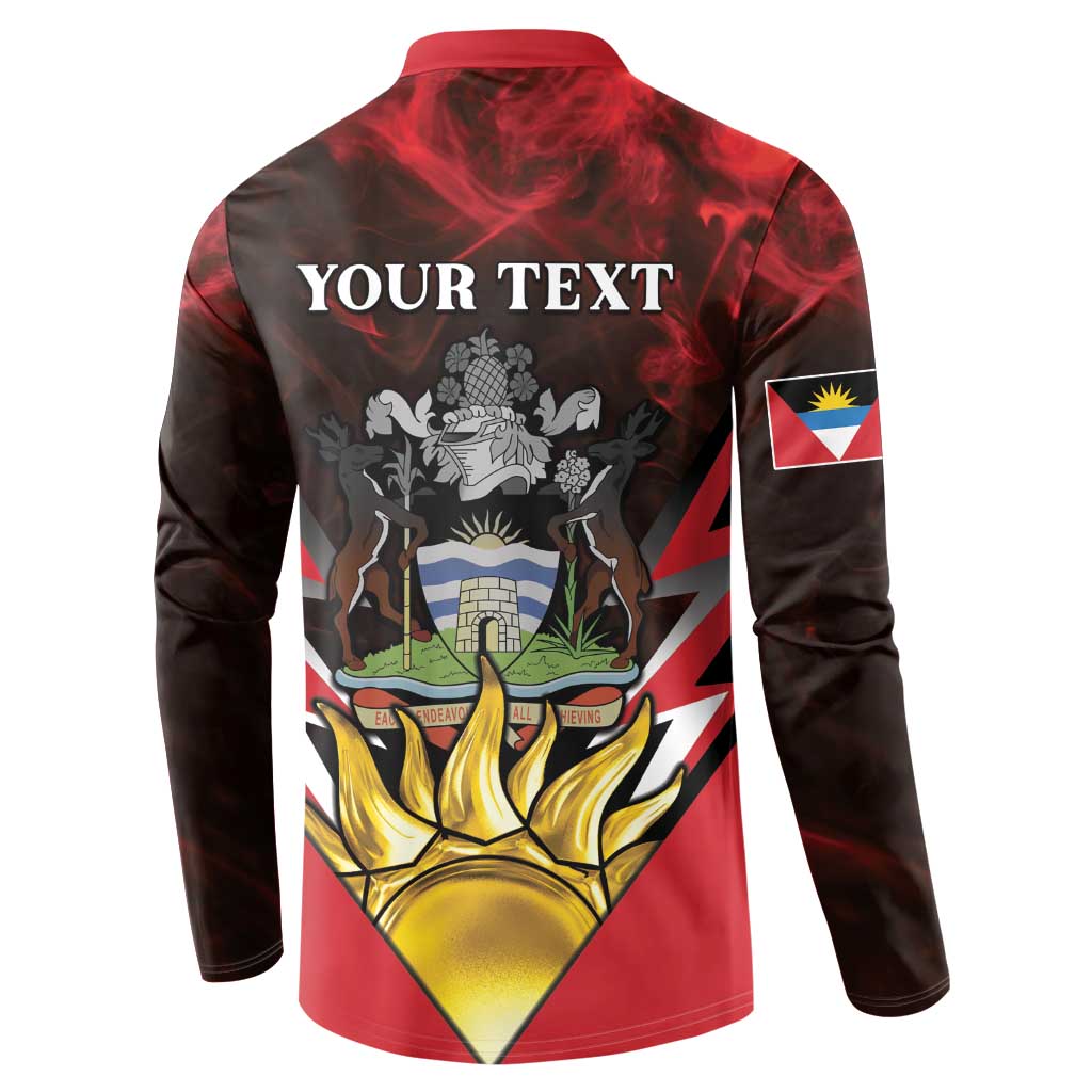 Personalized Antigua and Barbuda Button Sweatshirt Coat Of Arms With Fallow Deer