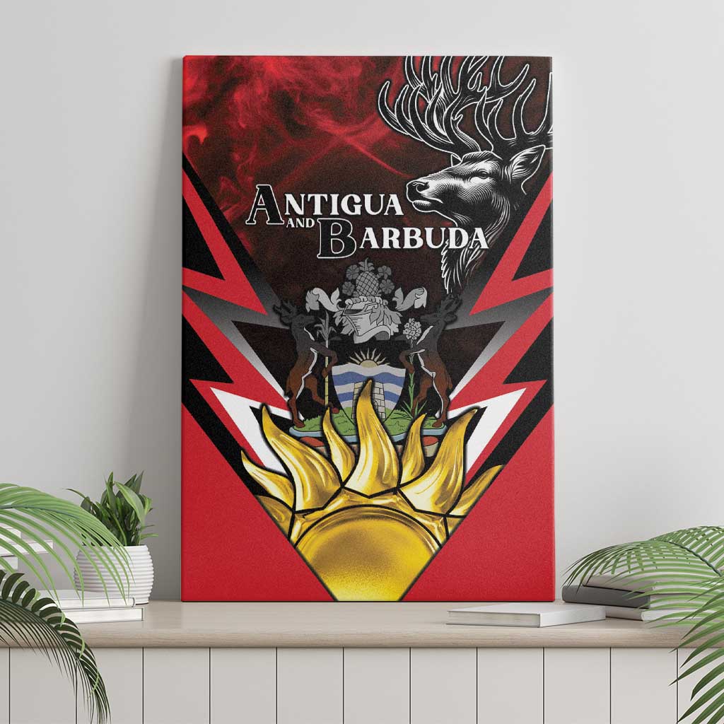Antigua and Barbuda Canvas Wall Art Coat Of Arms With Fallow Deer