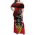 Personalized Antigua and Barbuda Family Matching Off Shoulder Maxi Dress and Hawaiian Shirt Coat Of Arms With Fallow Deer