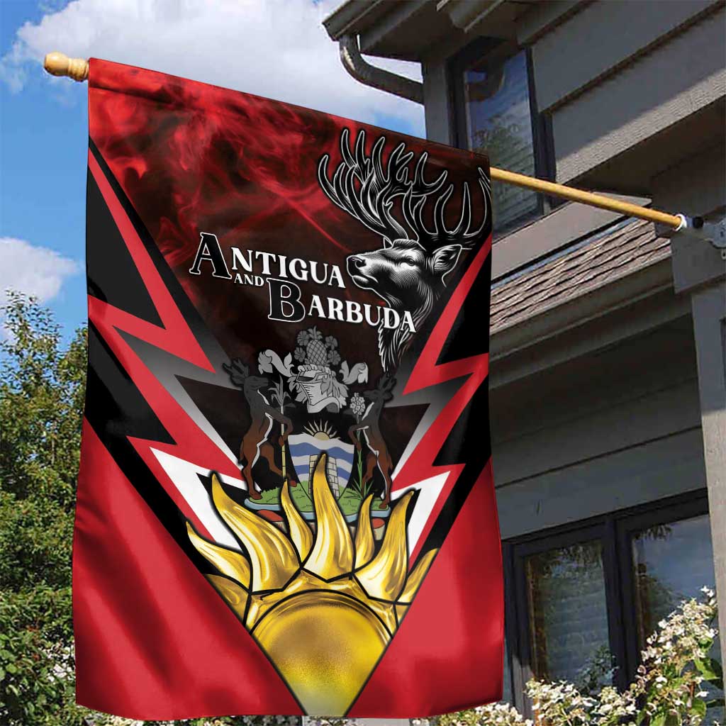 Antigua and Barbuda Garden Flag Coat Of Arms With Fallow Deer