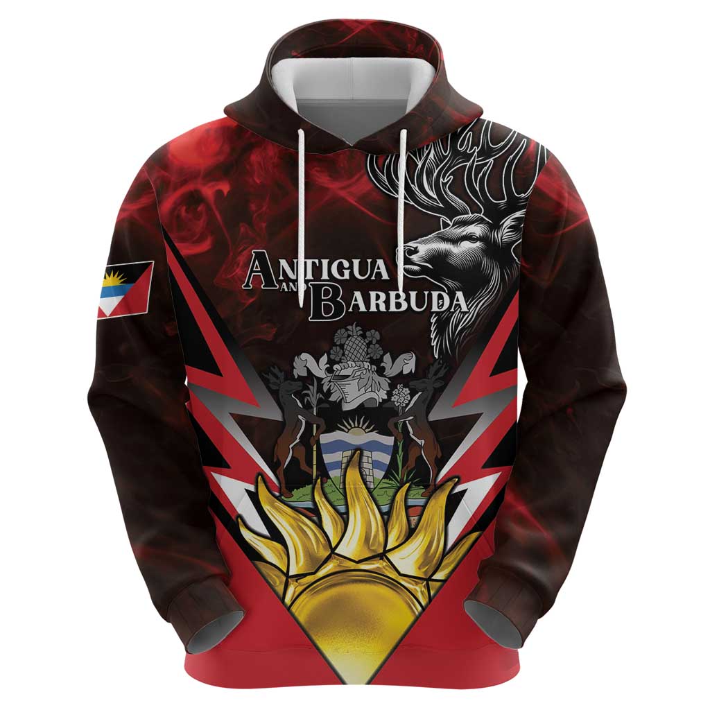 Personalized Antigua and Barbuda Hoodie Coat Of Arms With Fallow Deer