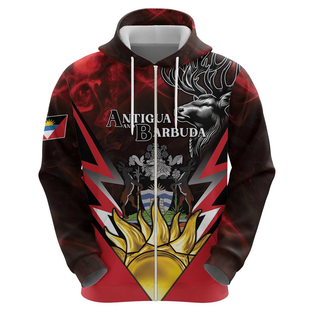Personalized Antigua and Barbuda Hoodie Coat Of Arms With Fallow Deer