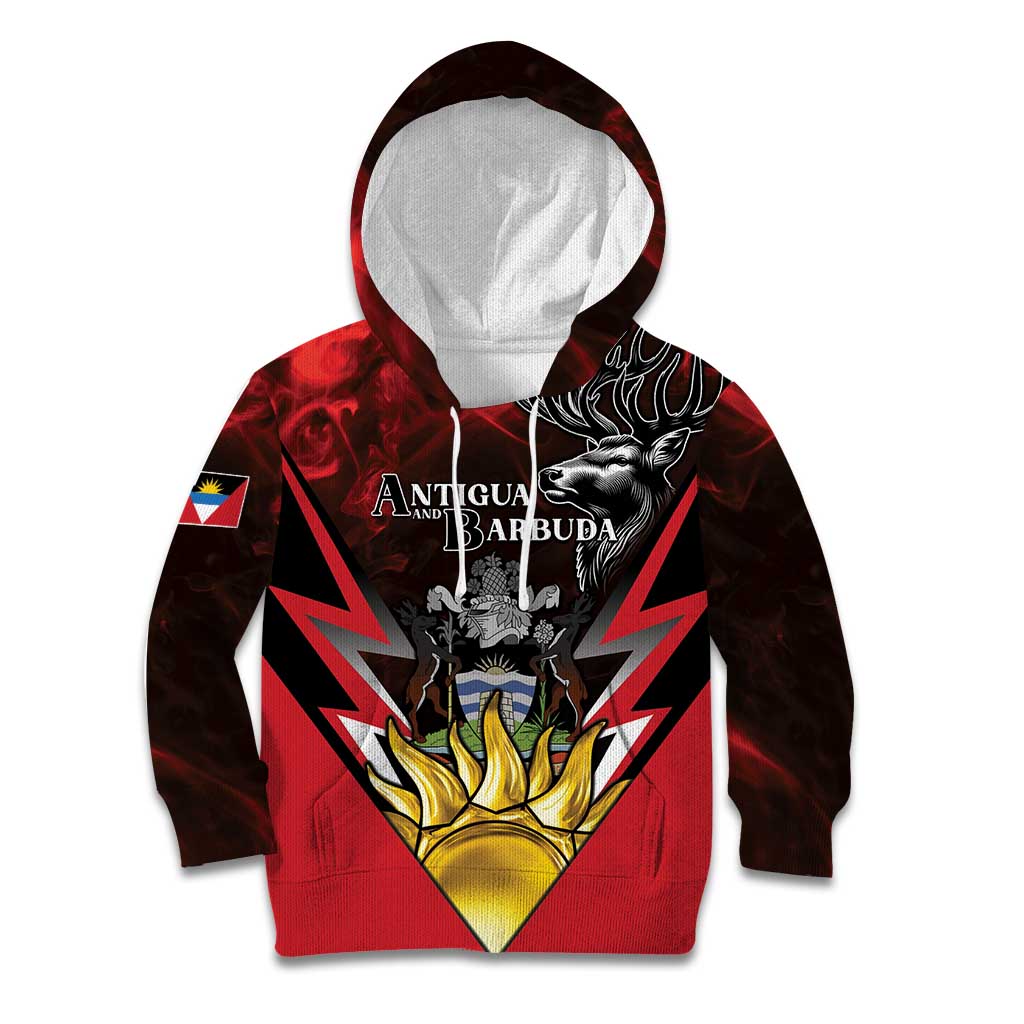 Personalized Antigua and Barbuda Kid Hoodie Coat Of Arms With Fallow Deer