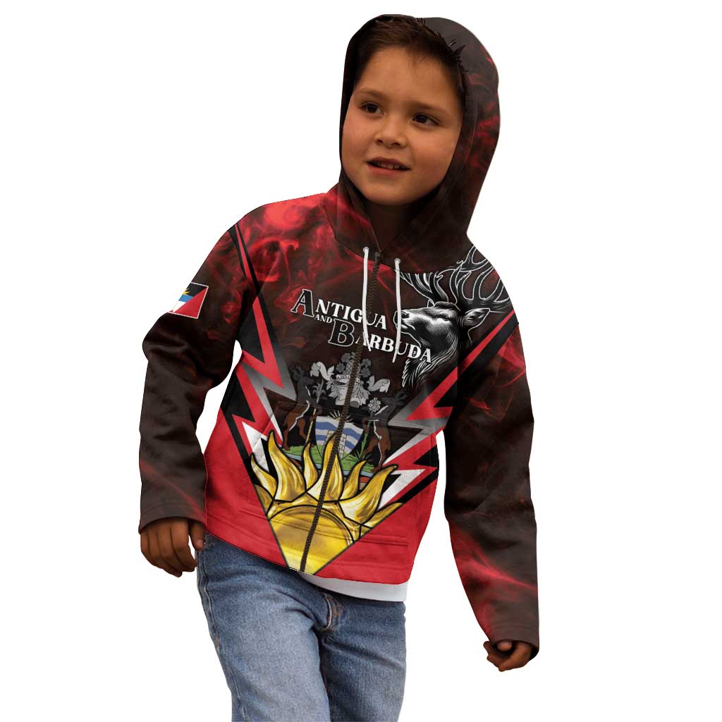 Personalized Antigua and Barbuda Kid Hoodie Coat Of Arms With Fallow Deer