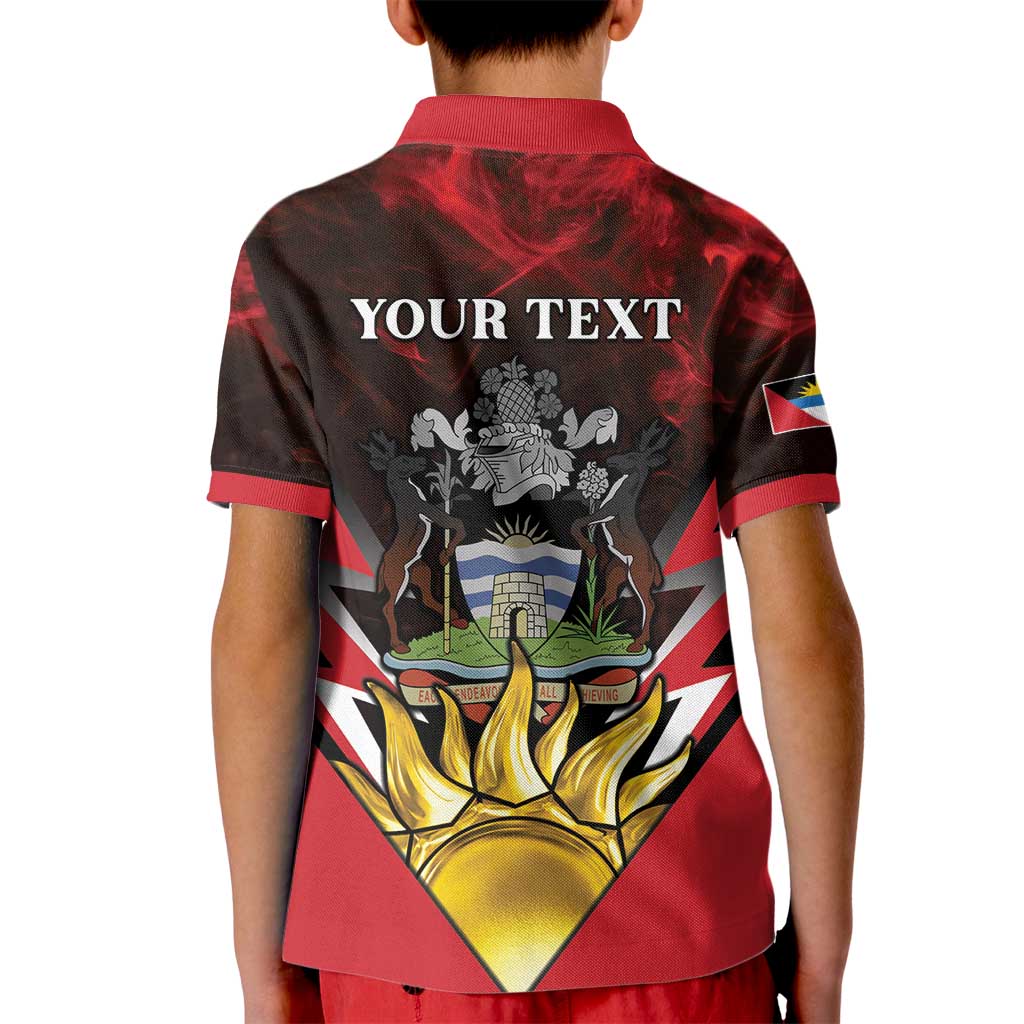 Personalized Antigua and Barbuda Kid Polo Shirt Coat Of Arms With Fallow Deer