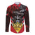 Personalized Antigua and Barbuda Long Sleeve Button Shirt Coat Of Arms With Fallow Deer