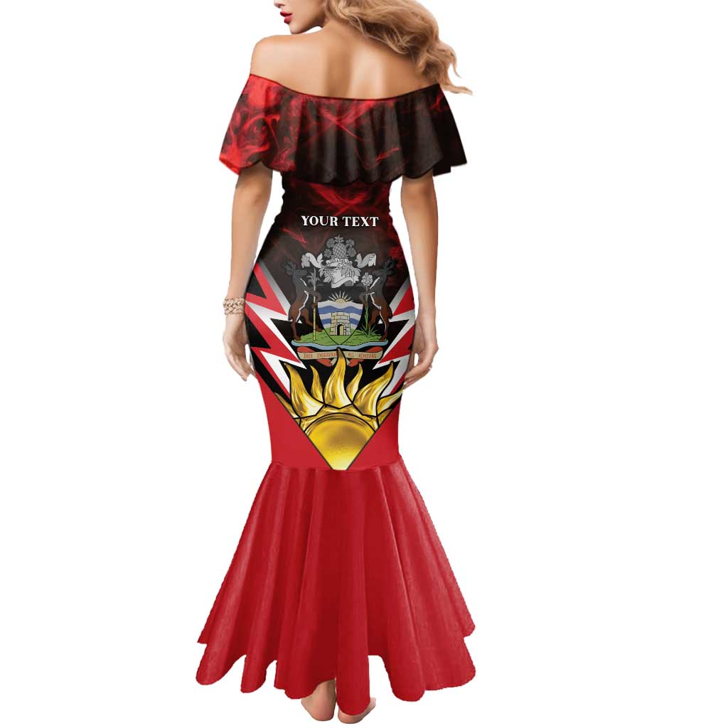 Personalized Antigua and Barbuda Mermaid Dress Coat Of Arms With Fallow Deer