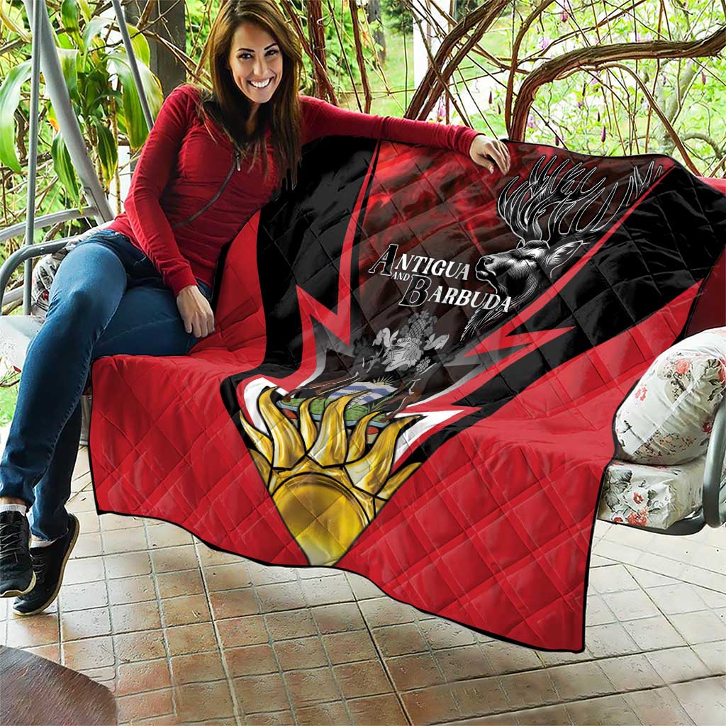 Antigua and Barbuda Quilt Coat Of Arms With Fallow Deer