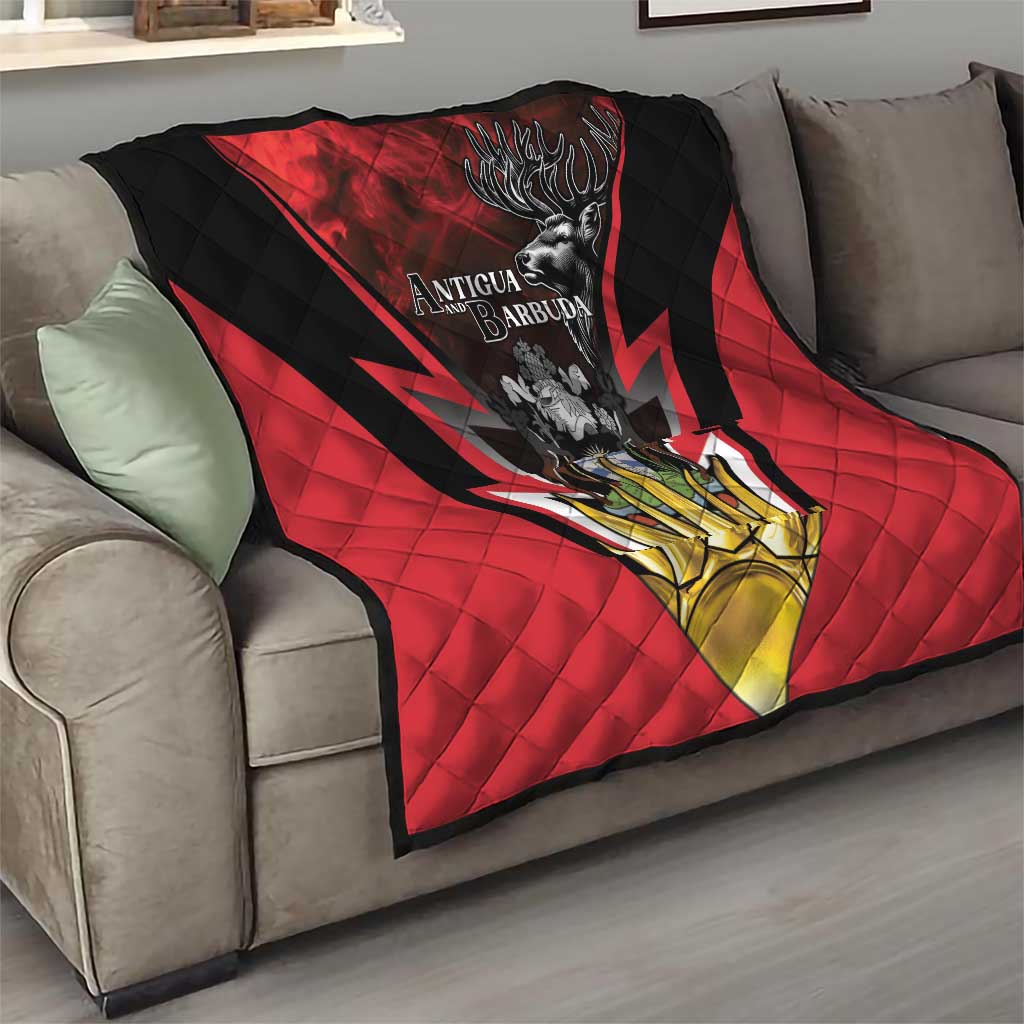 Antigua and Barbuda Quilt Coat Of Arms With Fallow Deer