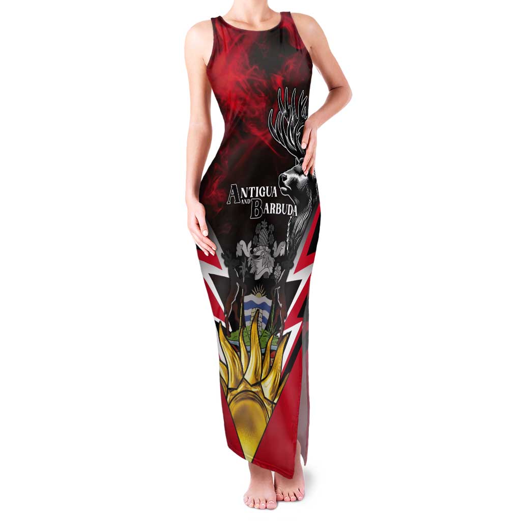 Personalized Antigua and Barbuda Tank Maxi Dress Coat Of Arms With Fallow Deer