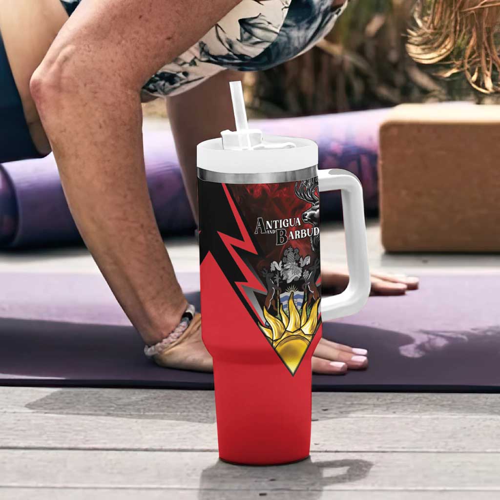 Personalized Antigua and Barbuda Tumbler With Handle Coat Of Arms With Fallow Deer