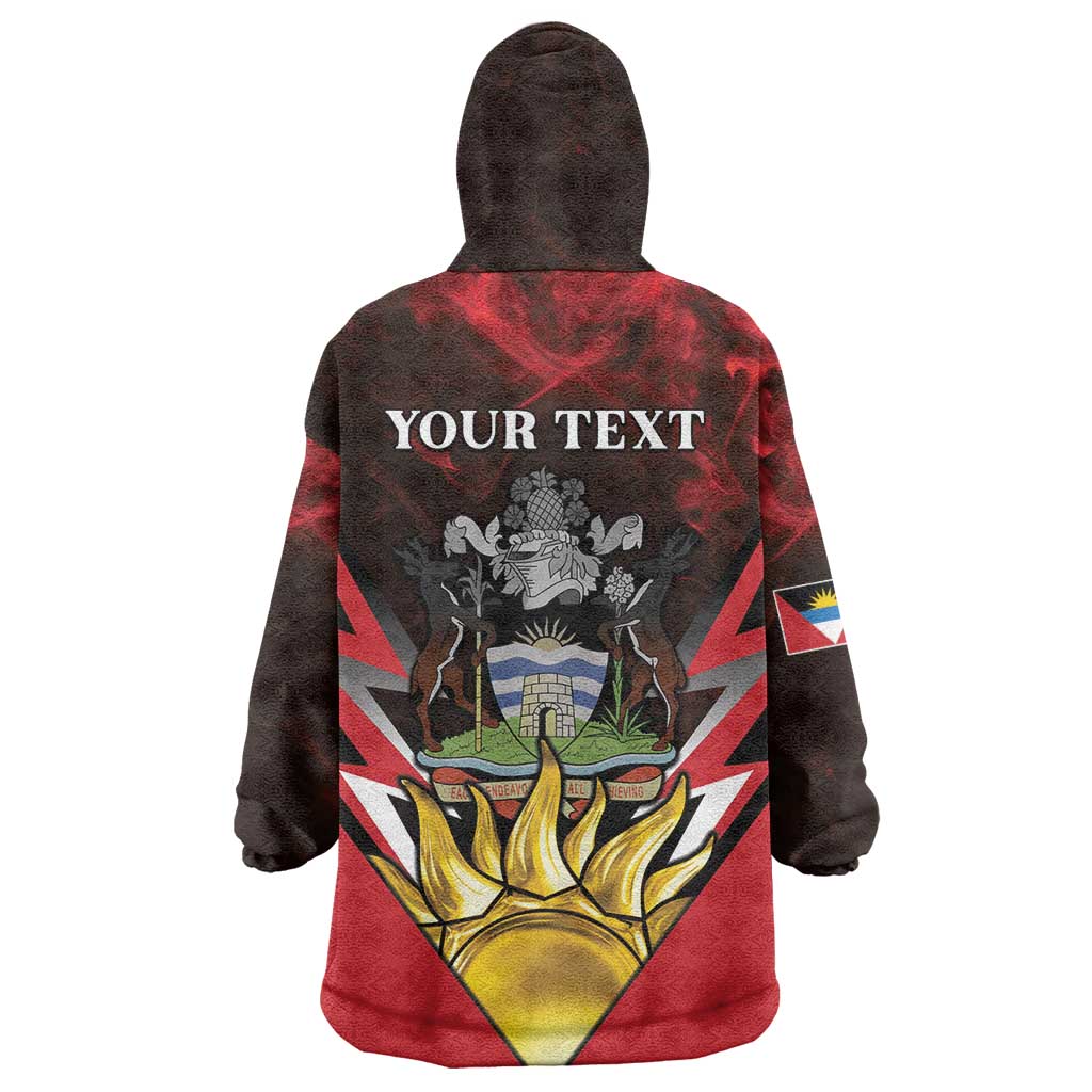 Personalized Antigua and Barbuda Wearable Blanket Hoodie Coat Of Arms With Fallow Deer