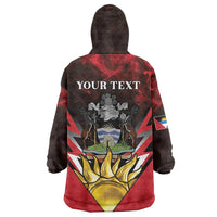 Personalized Antigua and Barbuda Wearable Blanket Hoodie Coat Of Arms With Fallow Deer