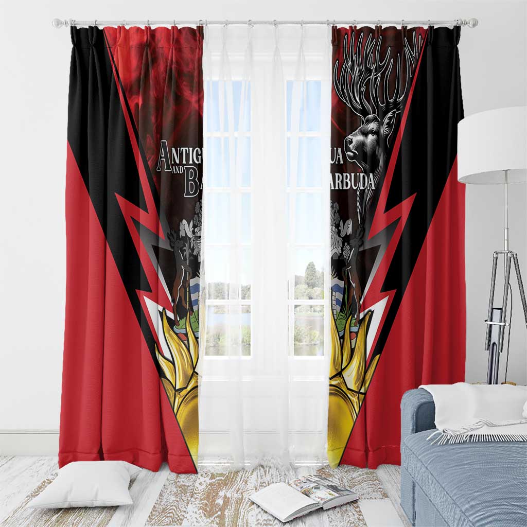Antigua and Barbuda Window Curtain Coat Of Arms With Fallow Deer