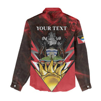 Personalized Antigua and Barbuda Women Casual Shirt Coat Of Arms With Fallow Deer