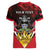 Personalized Antigua and Barbuda Women V-Neck T-Shirt Coat Of Arms With Fallow Deer
