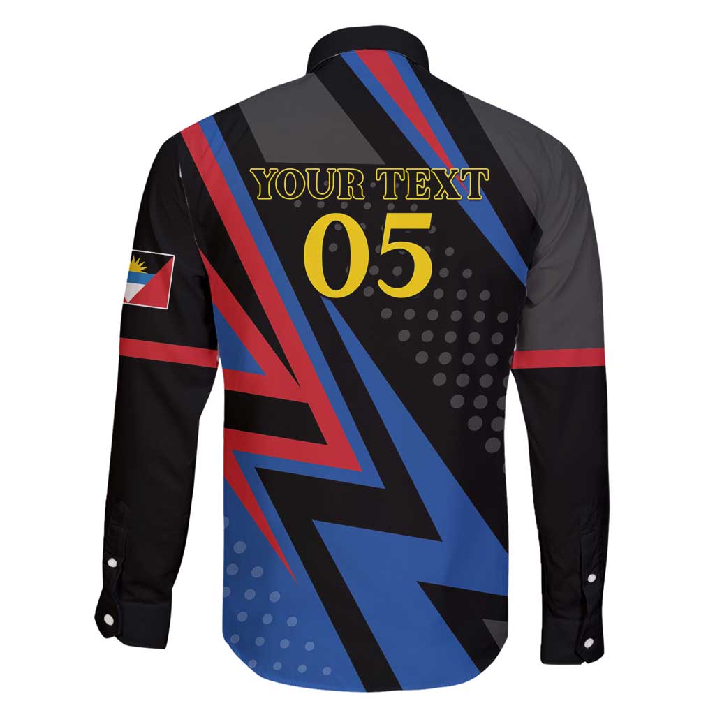 Custom Antigua and Barbuda Cricket Family Matching Long Sleeve Bodycon Dress and Hawaiian Shirt Sporty Style