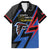 Custom Antigua and Barbuda Cricket Family Matching Off The Shoulder Long Sleeve Dress and Hawaiian Shirt Sporty Style