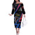 Custom Antigua and Barbuda Cricket Family Matching Off The Shoulder Long Sleeve Dress and Hawaiian Shirt Sporty Style