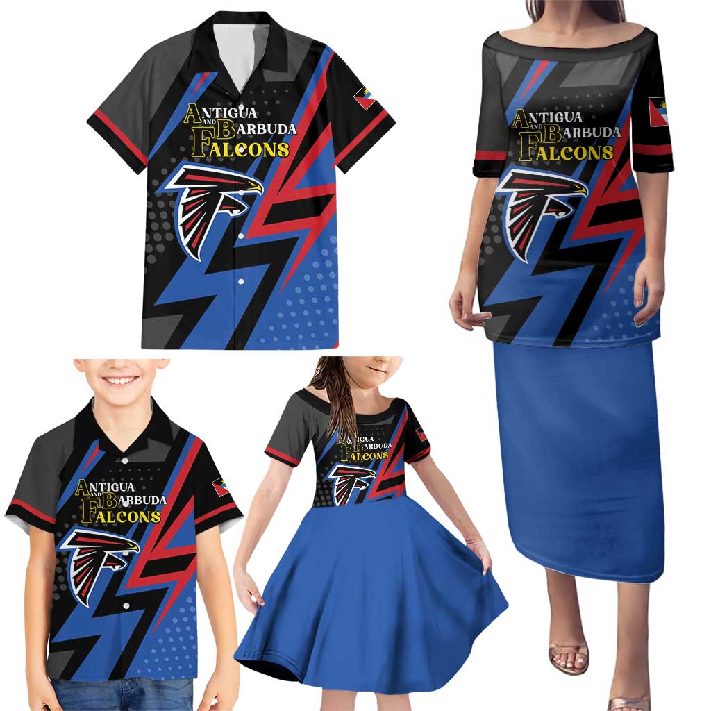 Custom Antigua and Barbuda Cricket Family Matching Puletasi and Hawaiian Shirt Sporty Style