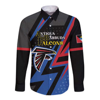 Custom Antigua and Barbuda Cricket Long Sleeve Button Shirt Sporty Style