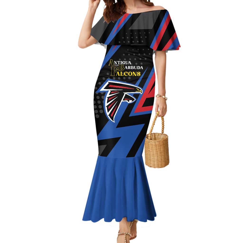 Custom Antigua and Barbuda Cricket Mermaid Dress Sporty Style
