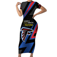 Custom Antigua and Barbuda Cricket Short Sleeve Bodycon Dress Sporty Style