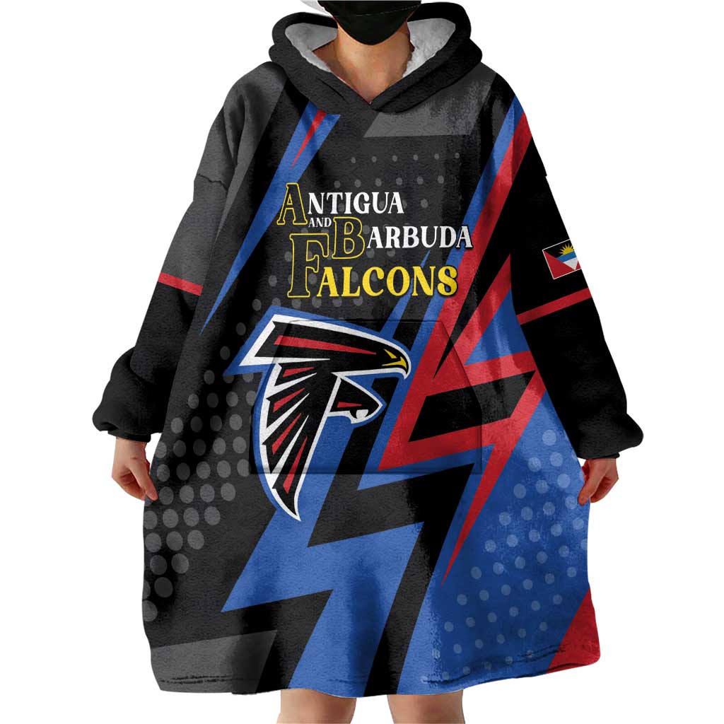 Custom Antigua and Barbuda Cricket Wearable Blanket Hoodie Sporty Style