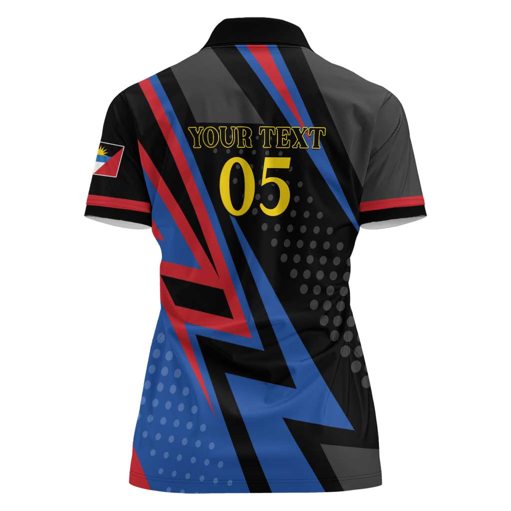 Custom Antigua and Barbuda Cricket Women Polo Shirt Sporty Style