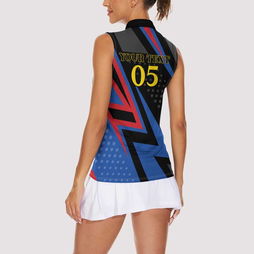 Custom Antigua and Barbuda Cricket Women Sleeveless Polo Shirt Sporty Style