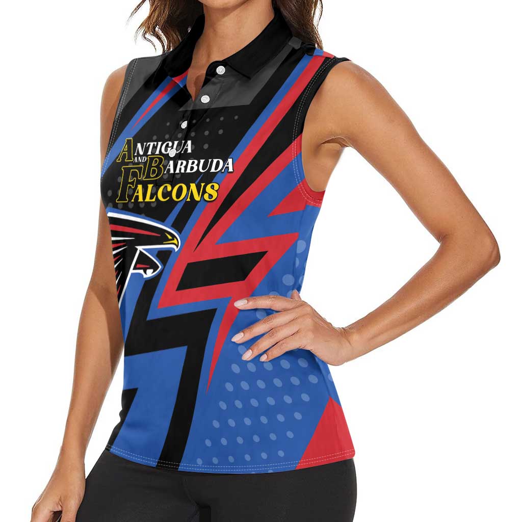 Custom Antigua and Barbuda Cricket Women Sleeveless Polo Shirt Sporty Style
