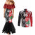 New Zealand And England Rugby Custom Couples Matching Mermaid Dress and Long Sleeve Button Shirt Maori Tiki With Red Rose Together