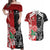 New Zealand And England Rugby Custom Couples Matching Off Shoulder Maxi Dress and Hawaiian Shirt Maori Tiki With Red Rose Together