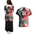 New Zealand And England Rugby Custom Couples Matching Puletasi and Hawaiian Shirt Maori Tiki With Red Rose Together
