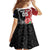 New Zealand And England Rugby Custom Family Matching Off The Shoulder Long Sleeve Dress and Hawaiian Shirt Maori Tiki With Red Rose Together