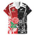 New Zealand And England Rugby Custom Family Matching Off The Shoulder Long Sleeve Dress and Hawaiian Shirt Maori Tiki With Red Rose Together