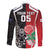 New Zealand And England Rugby Custom Family Matching Off The Shoulder Long Sleeve Dress and Hawaiian Shirt Maori Tiki With Red Rose Together